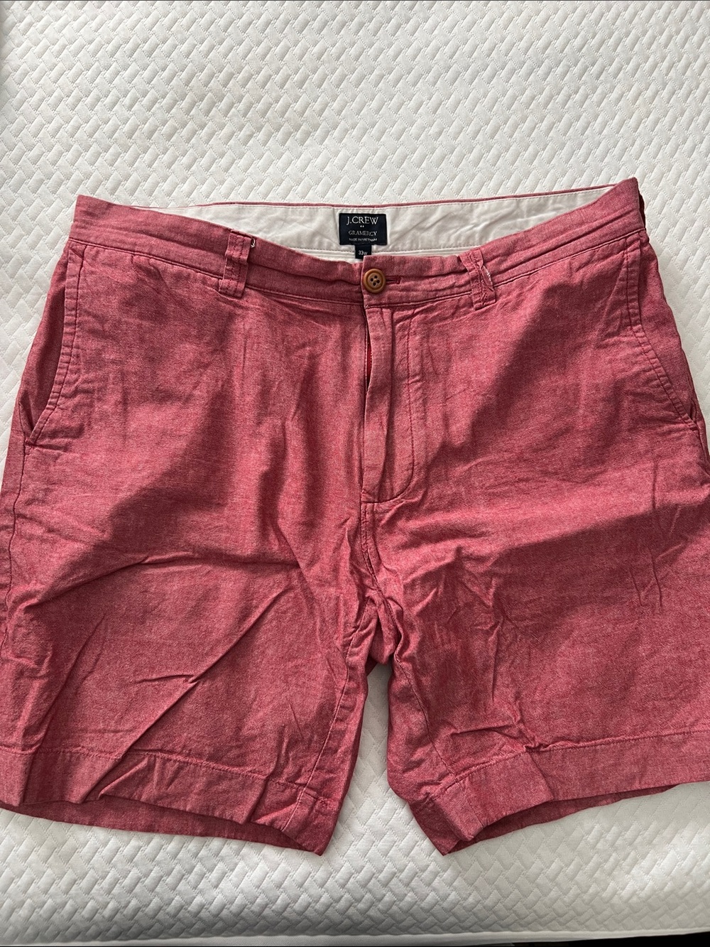 J. Crew Men's Coral-Red shorts. Size 33